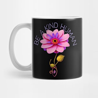Be A Kind Human Design #7 Pink & Purple Flower Mug